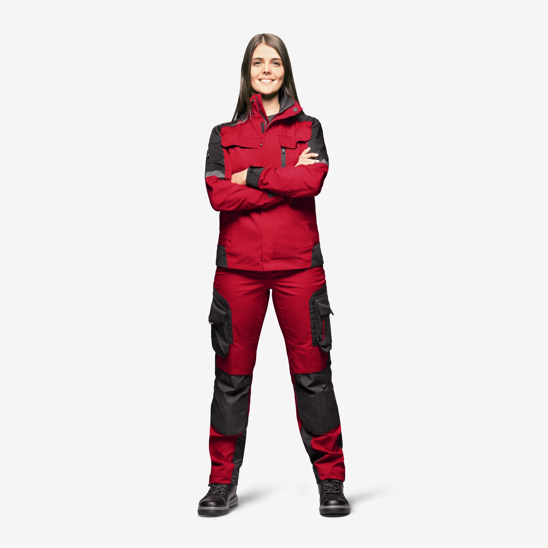 FHB original, ALMA Arbeitshose Damen, rot-schwarz, Größe 34 – SALE 3