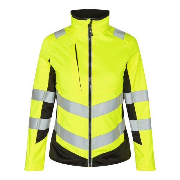 F. Engel Damen Safety Softshelljacke – Optimaler Schutz in Orange/Grün - Bayerwald Arbeitsschutz