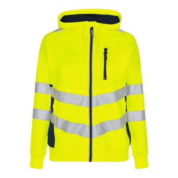 F. Engel Safety Damen Sweat Cardigan – Optimaler Schutz in Orange/Grün - Bayerwald Arbeitsschutz