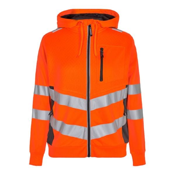 F. Engel Safety Damen Sweat Cardigan – Optimaler Schutz in Orange/Grün - Bayerwald Arbeitsschutz
