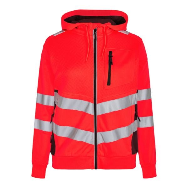 F. Engel Safety Damen Sweat Cardigan – Optimaler Schutz in Orange/Grün - Bayerwald Arbeitsschutz