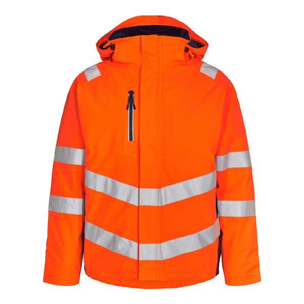 F. Engel Safety Winterjacke Orange/Grün – Hochsichtbare Arbeitsjacke - Bayerwald Arbeitsschutz