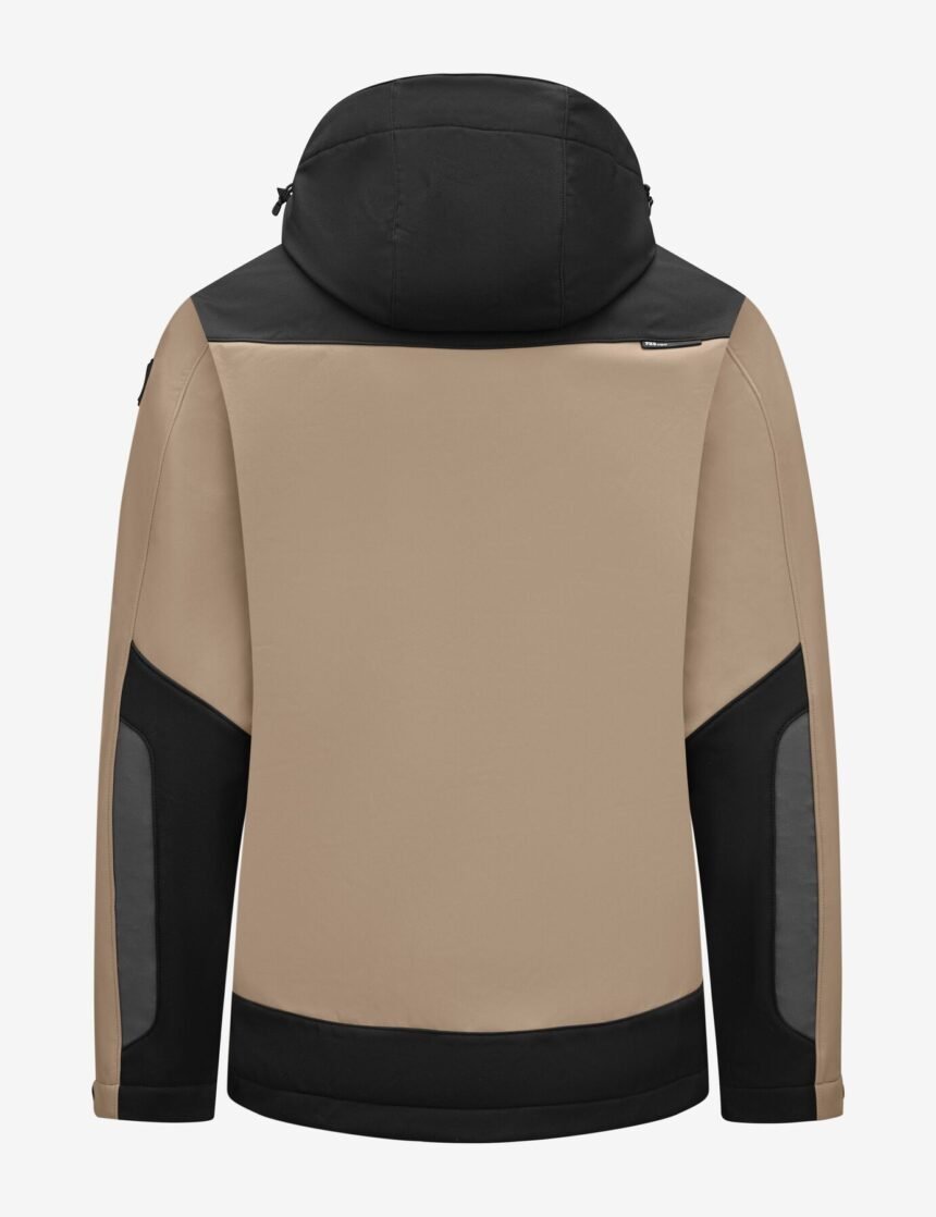 FHB original, JANNIK Softshell - Jacke, beige - schwarz – SALE - Bayerwald Arbeitsschutz