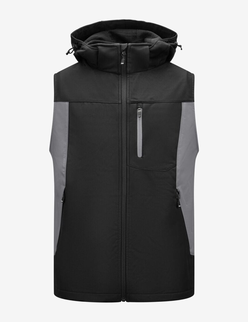 FHB original, JUSTUS Softshell Weste, grau - schwarz – SALE - Bayerwald Arbeitsschutz