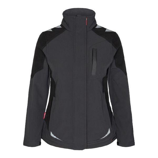 Galaxy Damen - Softshell - Jacke Schwarz/Anthrazit – wetterfest und stylish - Bayerwald Arbeitsschutz