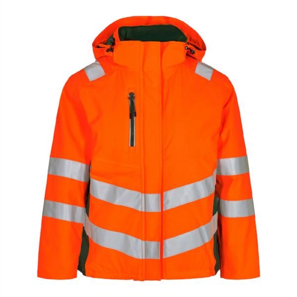 Safety Damen Winterjacke Orange/Grün – Sichtbar und Warm - Bayerwald Arbeitsschutz