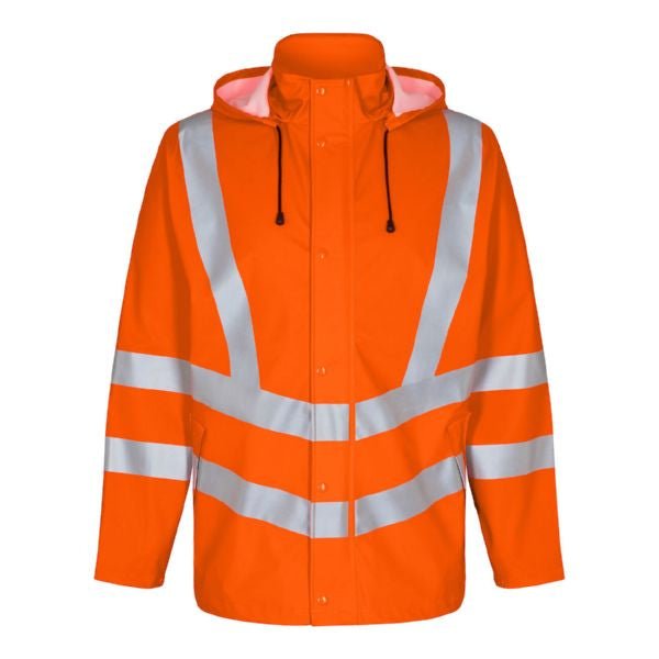 Safety Regenjacke Hi - vis Orange – Sichtschutz bei jedem Wetter - Bayerwald Arbeitsschutz