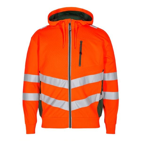 Safety Sweatcardigan Orange/Grün – Sichtbare Sicherheit für Arbeit - Bayerwald Arbeitsschutz