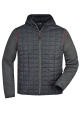 Men's Knitted Hybrid Jacket, Gr. 3XL, grey-melange/anthracite-melange