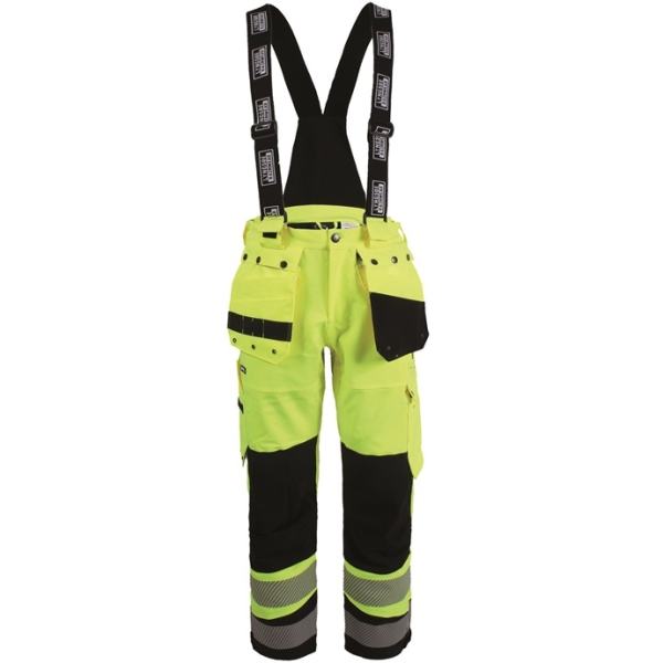 Atmungsaktive Regenhose in Stretch-Qualität, gelb/schwarz
